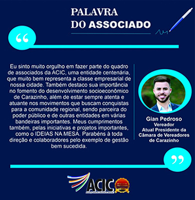 Palavra do associado - Gian Pedroso