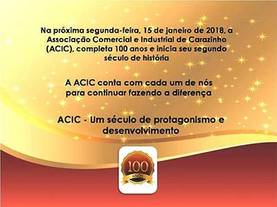 ACIC - UM SÉCULO DE PROTAGONISMO E DESENVOLVIMENTO