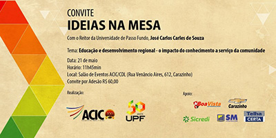 CONVITE PARA O IDEIAS NA MESA