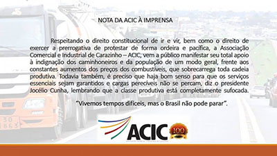 NOTA DA ACIC À IMPRENSA
