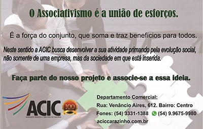 O Associativismo é a união de esforços.