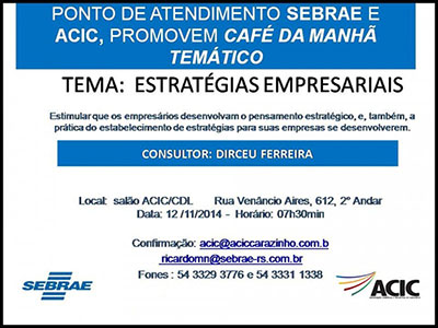 Ponto de Atendimento Sebrae e ACIC promovem café da manhã temático