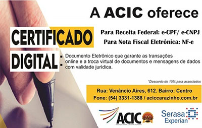 A ACIC oferece: Certificado Digital!