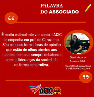 Palavra do associado.