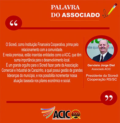Palavra do associado - Gervásio Jorge Diel