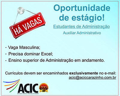 VAGA DE ESTÁGIO - Administração