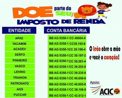 Destinação do IR - Faça sua contribuição. 